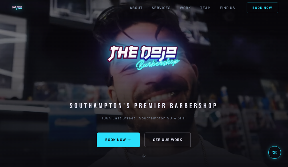 Screenshot of The Dojo Barbershop website