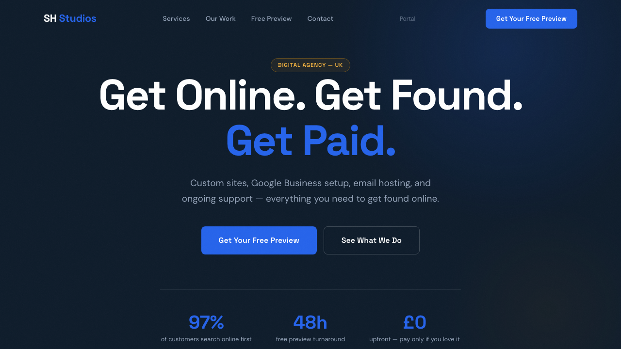 Screenshot of shstudios.uk